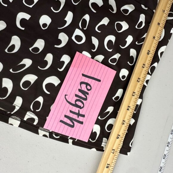 Vintage Y2K Silhouette Solutions Halter Tankini Top Brown & White Abstract Print - Picture 13 of 14